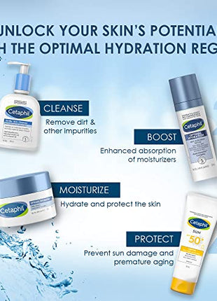 Cetaphil Optimal Hydration Daily Cream 50g | Lightweight Moisturizer & Fast Absorption | Hyaluronic Acid, Blue Daisy Extract, Niacinamide 