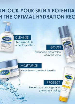 Cetaphil Optimal Hydration Daily Cream 50g | Lightweight Moisturizer & Fast Absorption | Hyaluronic Acid, Blue Daisy Extract, Niacinamide 