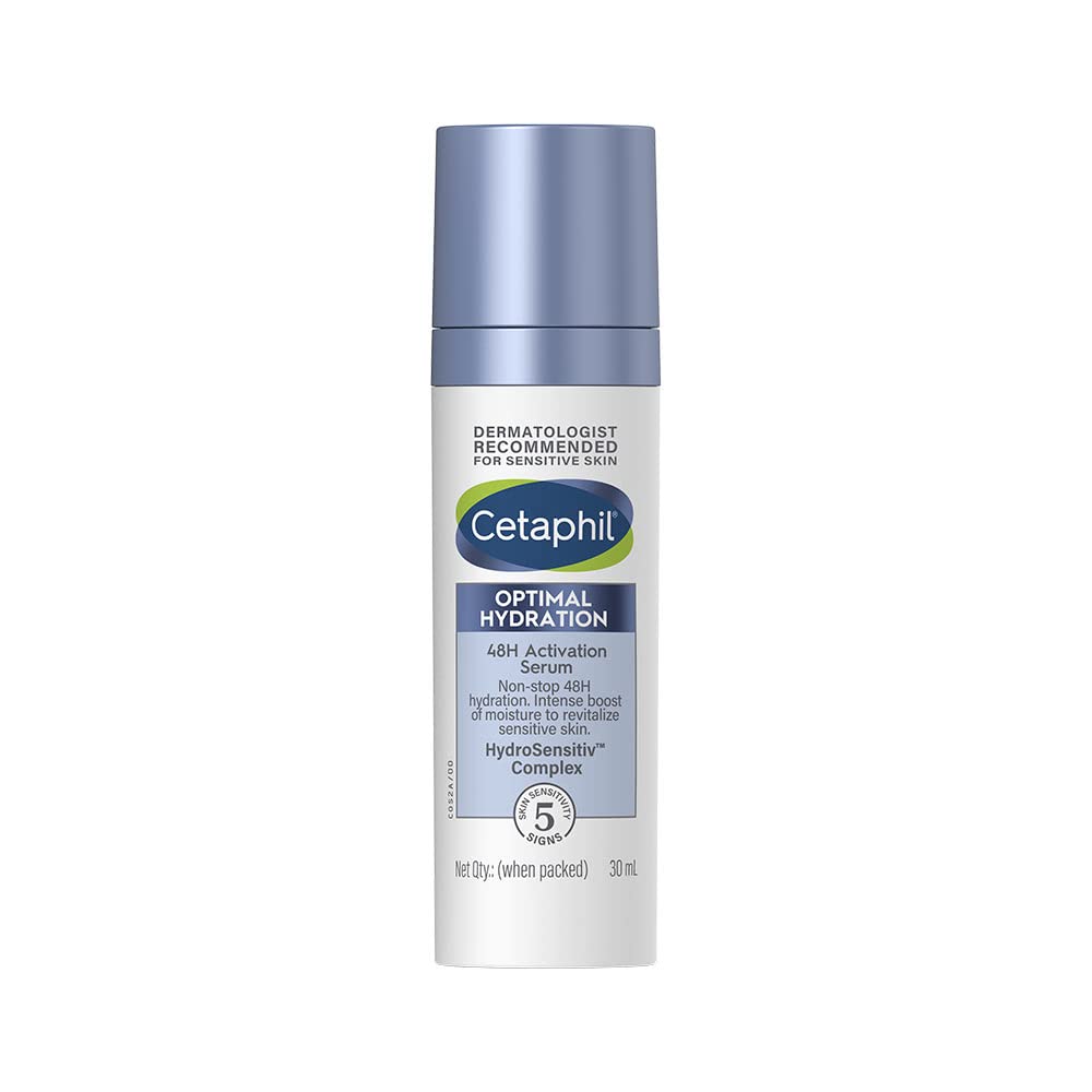 Cetaphil Optimal Hydration Lightweight Serum 30 ml | Fast absorbing | Hyaluronic Acid, Blue Daisy extract, Vitamin B5 | Dermatologist Recommended for Sensitive Skin 