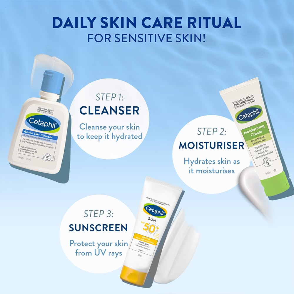 Cetaphil Paraben, Sulphate-Free Gentle Skin Hydrating Face Wash Cleanser with Niacinamide, Vitamin B5 for Dry to Normal, Sensitive Skin - 125 ml 