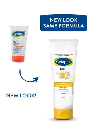 Cetaphil Sun SPF 50 Sunscreen For Combination Skin Type, Very High Protection Lightweight Gel, Water-resistant, Vitamin E, 50 ml 