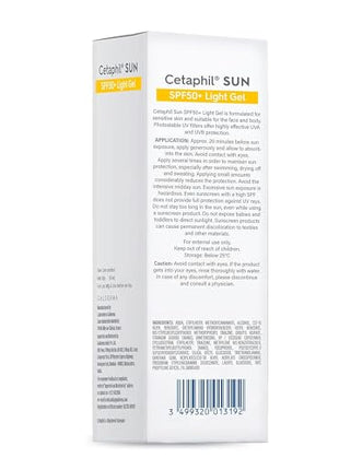 Cetaphil Sun SPF 50 Sunscreen For Combination Skin Type, Very High Protection Lightweight Gel, Water-resistant, Vitamin E, 50 ml 