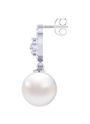 Clara 92.5 Sterling Silver Swiss Zirconia Pearl Earrings | Rakhi Rakshabandhan Gift for Sister Bhabhi |Gift for Women and Girls 