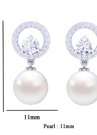 Clara 92.5 Sterling Silver Swiss Zirconia Pearl Earrings | Rakhi Rakshabandhan Gift for Sister Bhabhi |Gift for Women and Girls 