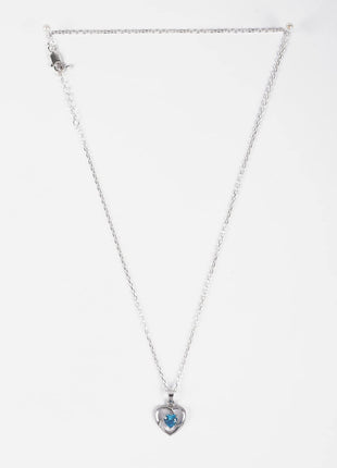 Clara 925 Sterling Silver Heart Pendant Chain Necklace | Rhodium Plated, Swiss Zirconia | Gift for Women and Girls 