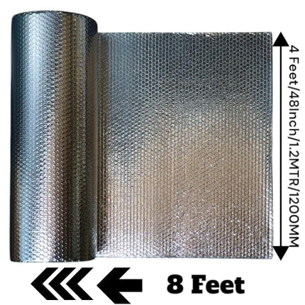 Climate Protect™ Multi-Purpose Insulation Sheet for Roof, Tank, Car, Wall | Heat Reflective Bubble Fabric | Waterproof DIY Kit (Small to XL Size) (Silver, 4 Feet x 8 Feet) 