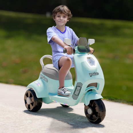 Cockatoo 3E-Cruise Wizard Rechargeable Electric Kids Bike,Kids Scooter Bike for 2-8 Yrs Girls&Boys Powered by 6V & 4.5 AH Battery for 4.5Hr-6Hr Ride with Aux,Bluetooth & Inbuilt Music-Blue 