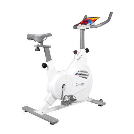 Cockatoo Ride-X 7Kg Fly Wheel Spin Bike, Exercise Cycle For Home With Adjustable Resistance & Heart Rate Sensor for Gym Cycle For Home Workout|Max Weight Capacity: 120 kg (White) 