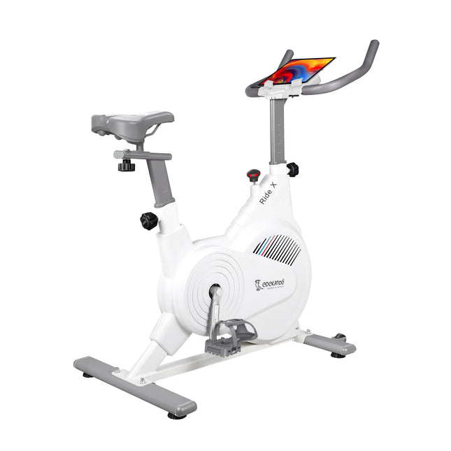 Cockatoo Ride-X 7Kg Fly Wheel Spin Bike, Exercise Cycle For Home With Adjustable Resistance & Heart Rate Sensor for Gym Cycle For Home Workout|Max Weight Capacity: 120 kg (White) 