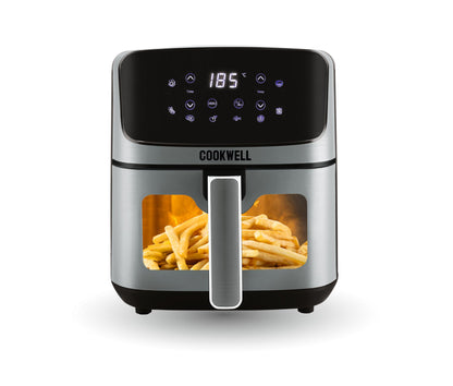 Cookwell Air Fryer - 5L With See Through Window - 1400W (Grey & Black) 