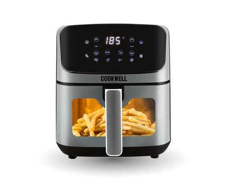 Cookwell Air Fryer - 5L With See Through Window - 1400W (Grey & Black) 
