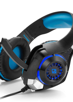 Cosmic Byte GS410 Wired Over-ear Headphones with Mic (Black/Blue, Pack Of 1) 