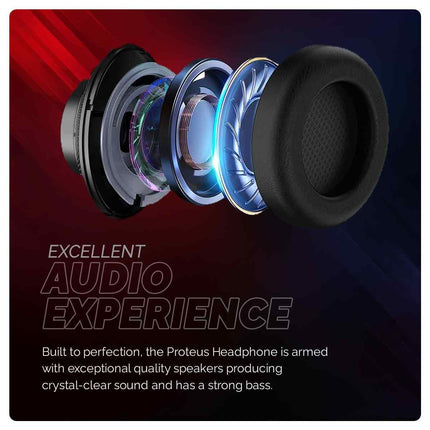 Cosmic Byte Proteus Headset Dual Input USB and 3.5mm, 7.1 Surround Sound, RGB LED, ENC Microphone, Memory Foam Earcushions, Windows Software (Black) 