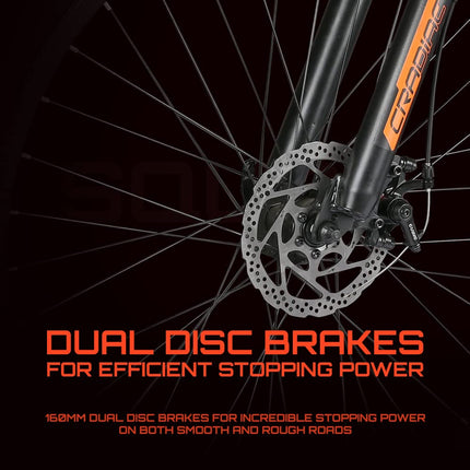 Cradiac Squad 21 Speed High Performance Steel Mountain Cycles for Men with Front Suspension & Dual Disc Brake 21 Geared MTB Bike 29 T | Ideal for 15+ Years, Unisex, Frame Size : 18.5 inch 