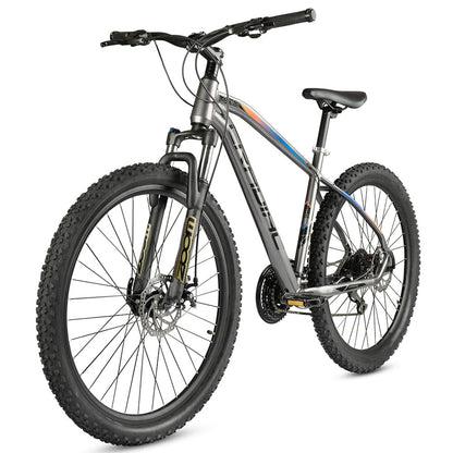 Cradiac XC 900 24 Speed 6061 Alloy Cycle 27.5 T 24 Geared Bicycle for Men with Front Zoom Lockout Suspension & Dual Disc Brake Mountain Bike | Ideal for 14+ Years, Unisex, Frame Size : 18 Inch, Grey 