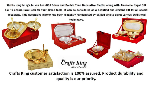 Crafts King German Silver Bowl Set With Awesome Gifts Box -Capsul 5 Pieces, 0.8 Kg, 500 Milliliters - 500 Ml 