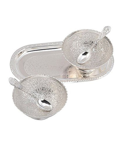 Crafts King German Silver Bowl Set With Awesome Gifts Box -Capsul 5 Pieces, 0.8 Kg, 500 Milliliters - 500 Ml 