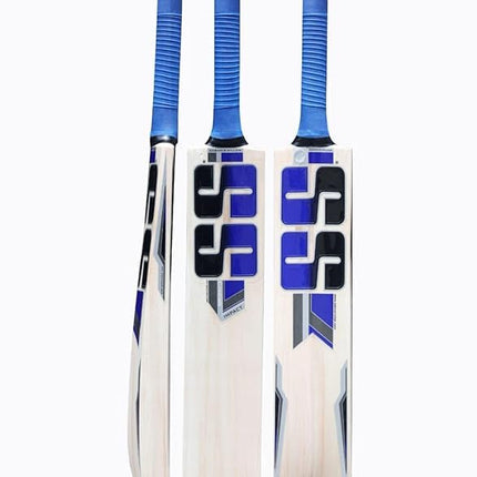 Cricket Bat Popular Willow Full Size for Tennis Balll, Plastic Ball, Rubber Bal with Bat Cover (S_S Blue) 