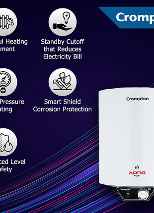 Crompton Arno Neo 10-L 5 Star Rated Storage Water Heater with Advanced 3 Level Safety National Energy Conservation Award Winner 2023 