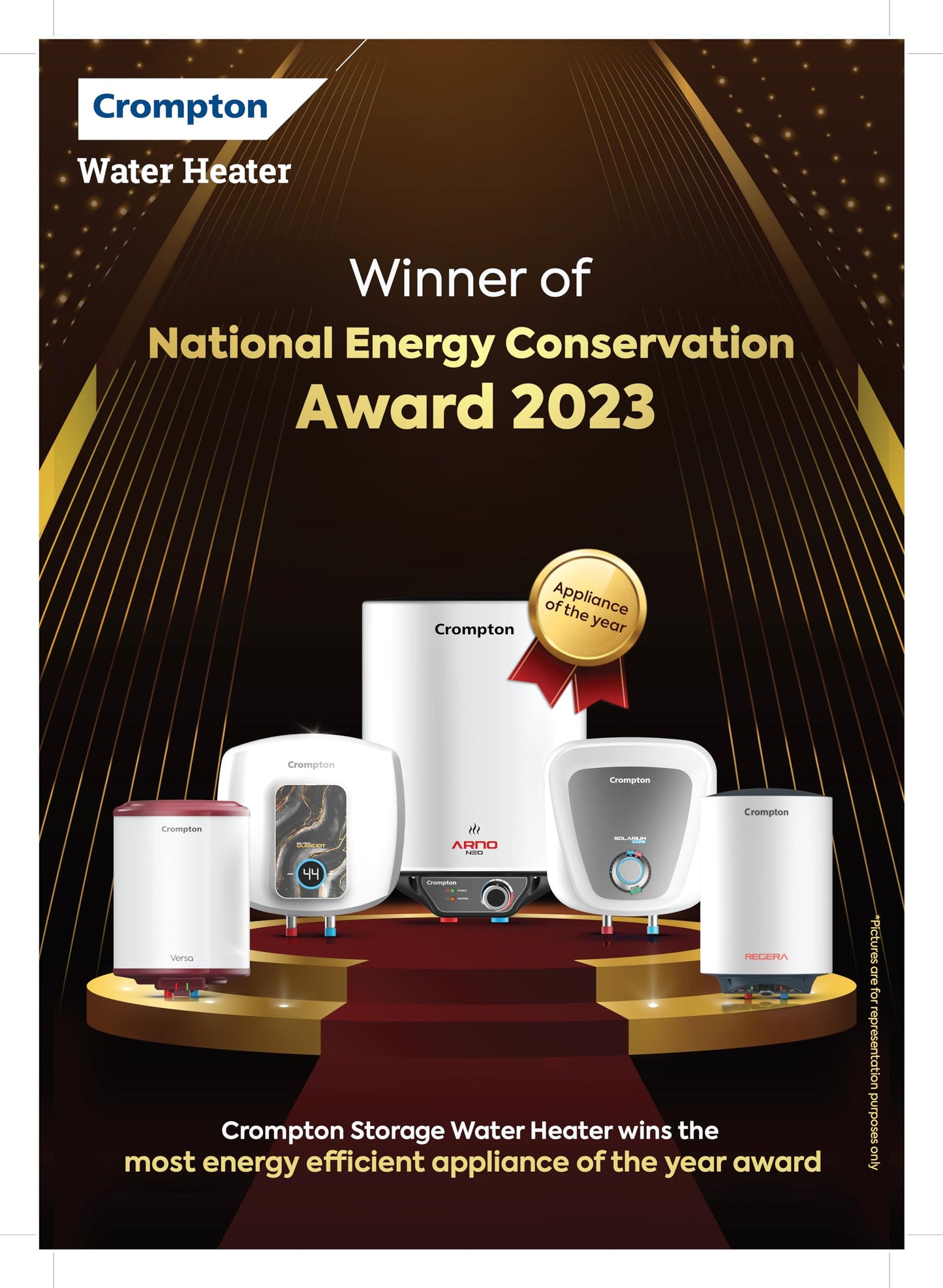 Crompton Arno Neo 10-L 5 Star Rated Storage Water Heater with Advanced 3 Level Safety National Energy Conservation Award Winner 2023 