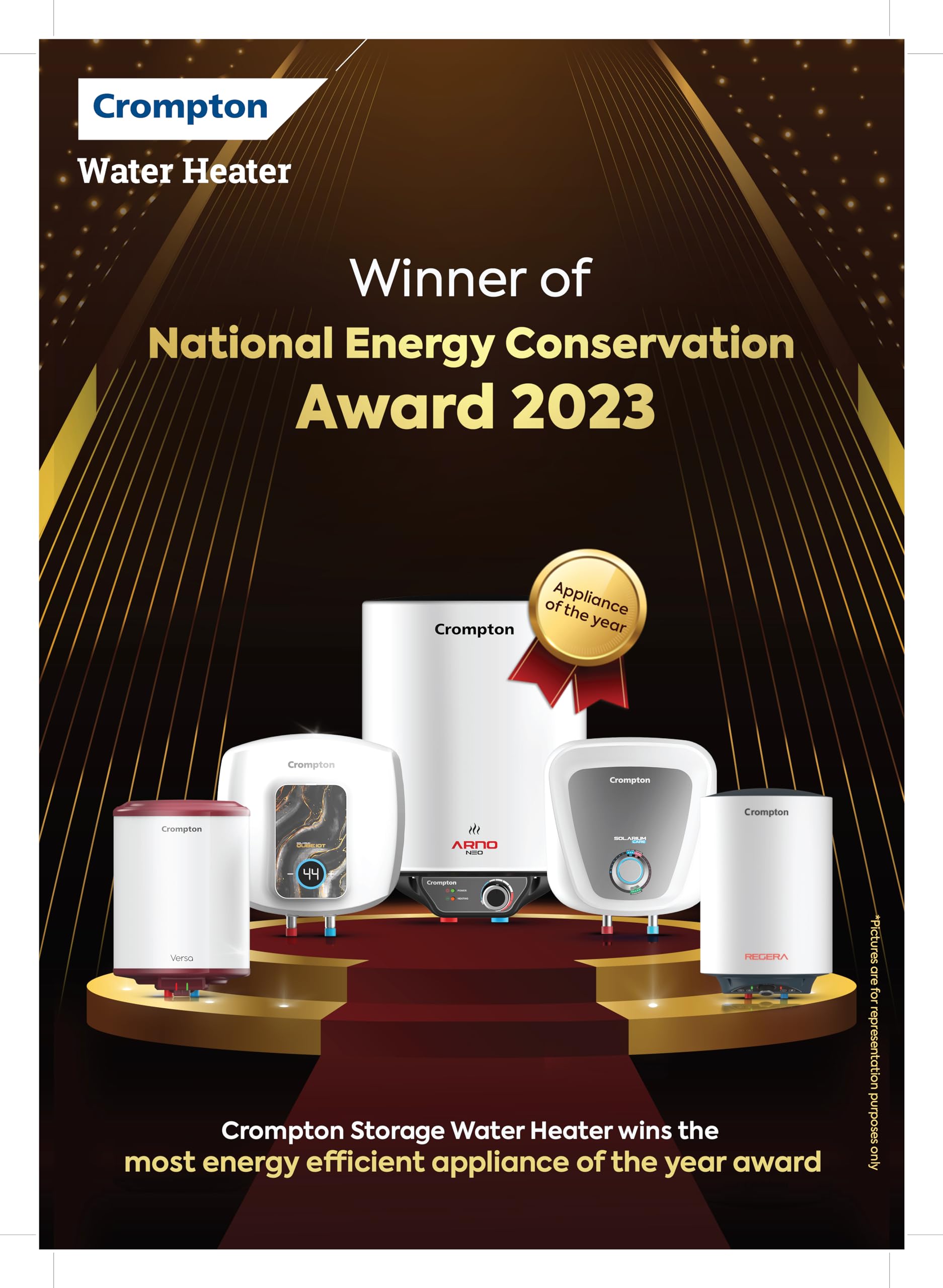 Crompton Arno Neo 10-L 5 Star Rated Storage Water Heater with Advanced 3 Level Safety National Energy Conservation Award Winner 2023 