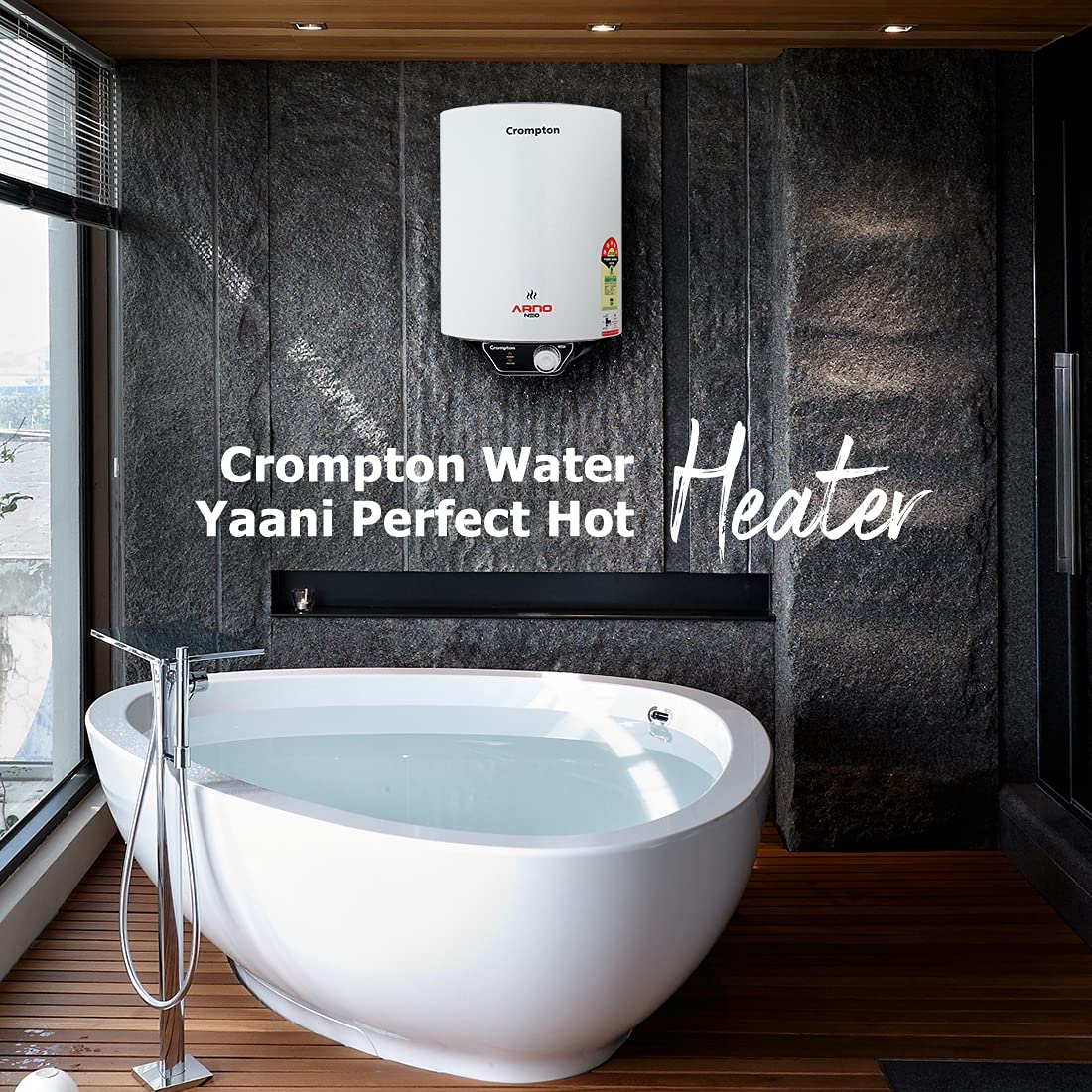 Crompton Arno Neo 15-L 5 Star Rated Storage Water Heater (Geyser) with Advanced 3 Level Safety, National Energy Conservation Award Winner 2023 