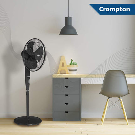 Crompton HighSpeed Torpedo 400 mm Pedestal Fan (Black) 