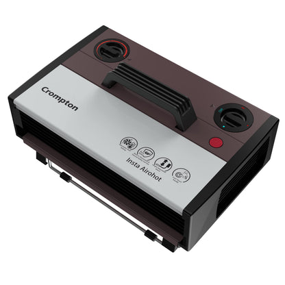 Crompton Insta Airohot 2000W heat convector with adjustable Thermostats Plastic body ISI Approved, Maroon, Standard 