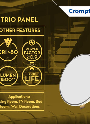 Crompton LED Downlighter Trio Panel with Indirect Lightning Mode 
