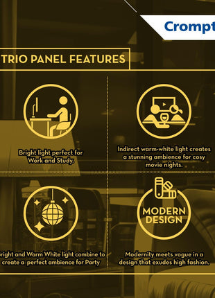 Crompton LED Downlighter Trio Panel with Indirect Lightning Mode 