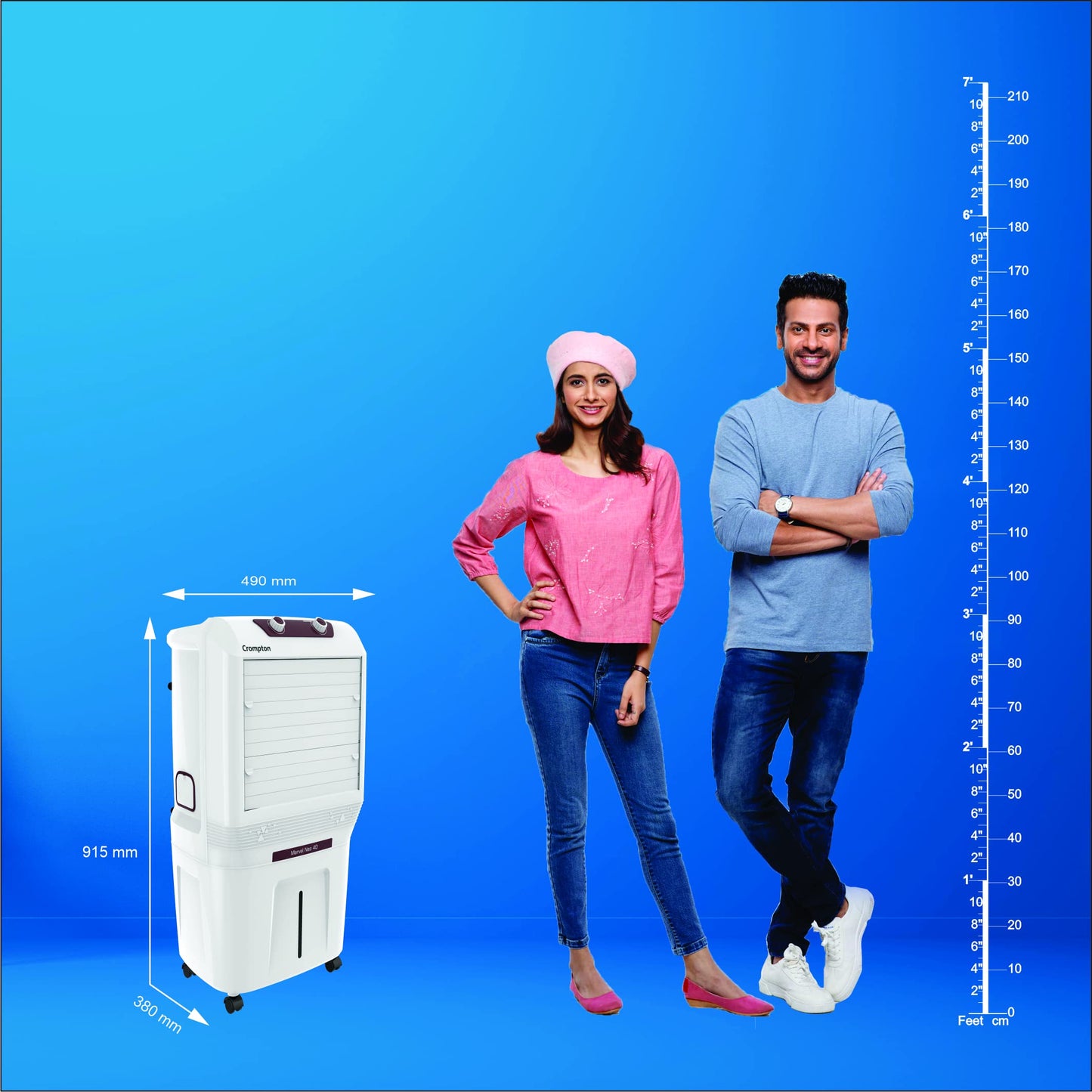 Crompton Marvel Neo Inverter Compatible Portable Personal Air Cooler (40L, White). 