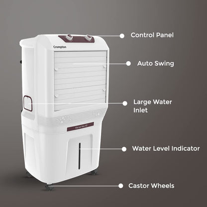 Crompton Marvel Neo Inverter Compatible Portable Personal Air Cooler (40L, White). 
