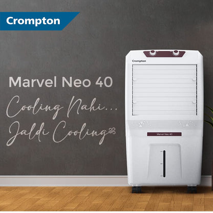 Crompton Marvel Neo Inverter Compatible Portable Personal Air Cooler (40L, White). 