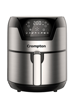 Crompton NourisPro DG 4.5 Ltr Digital Air Fryer with Quick Fry Technology | 1500 Watts | Double Inner Bowl for Easy Cleaning | 8 Indian Preset Menus | Free Accessories 