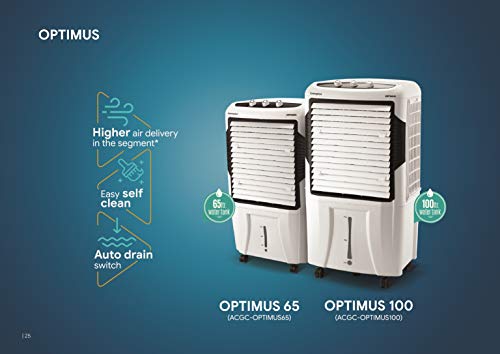 Crompton Optimus 100 Litres Desert Air Cooler for home | Large & Easy Clean Ice Chamber | High Density Honeycomb Pads | Auto-Fill & Drain | Everlast Pump | Humidity Control 