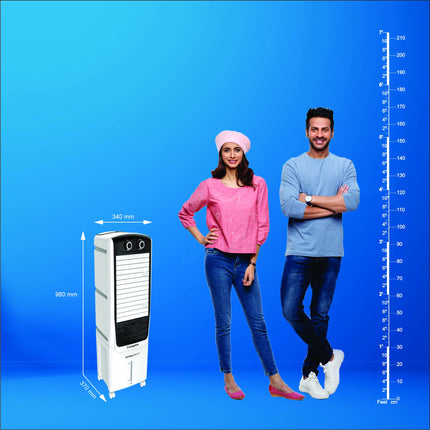 Crompton Optimus Neo 27 Litres Tower Air Cooler for home | Easy Clean Ice Chamber | 4-Way Air Deflection | High Density Honeycomb Pads | Everlast Pump | Inverter Compatible 