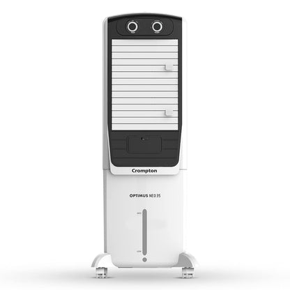 Crompton Optimus Neo 35 Litres Tower Air Cooler for home | Easy Clean Ice Chamber | 4-Way Air Deflection | High Density Honeycomb Pads | Everlast Pump 