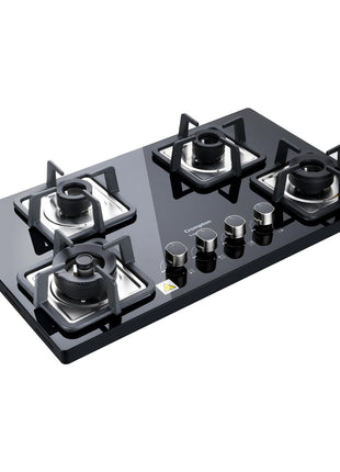 Crompton Superslim Hb TAB Super Slim 78 cm 4Br MBLK Tablet Hob With Toughened Glass (Tempered Glass, 4 Burner, Midnight Black) 