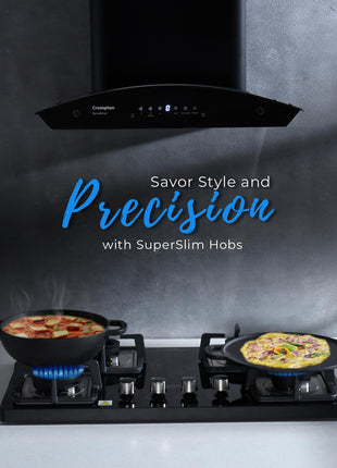 Crompton Superslim Hb TAB Super Slim 78 cm 4Br MBLK Tablet Hob With Toughened Glass (Tempered Glass, 4 Burner, Midnight Black) 