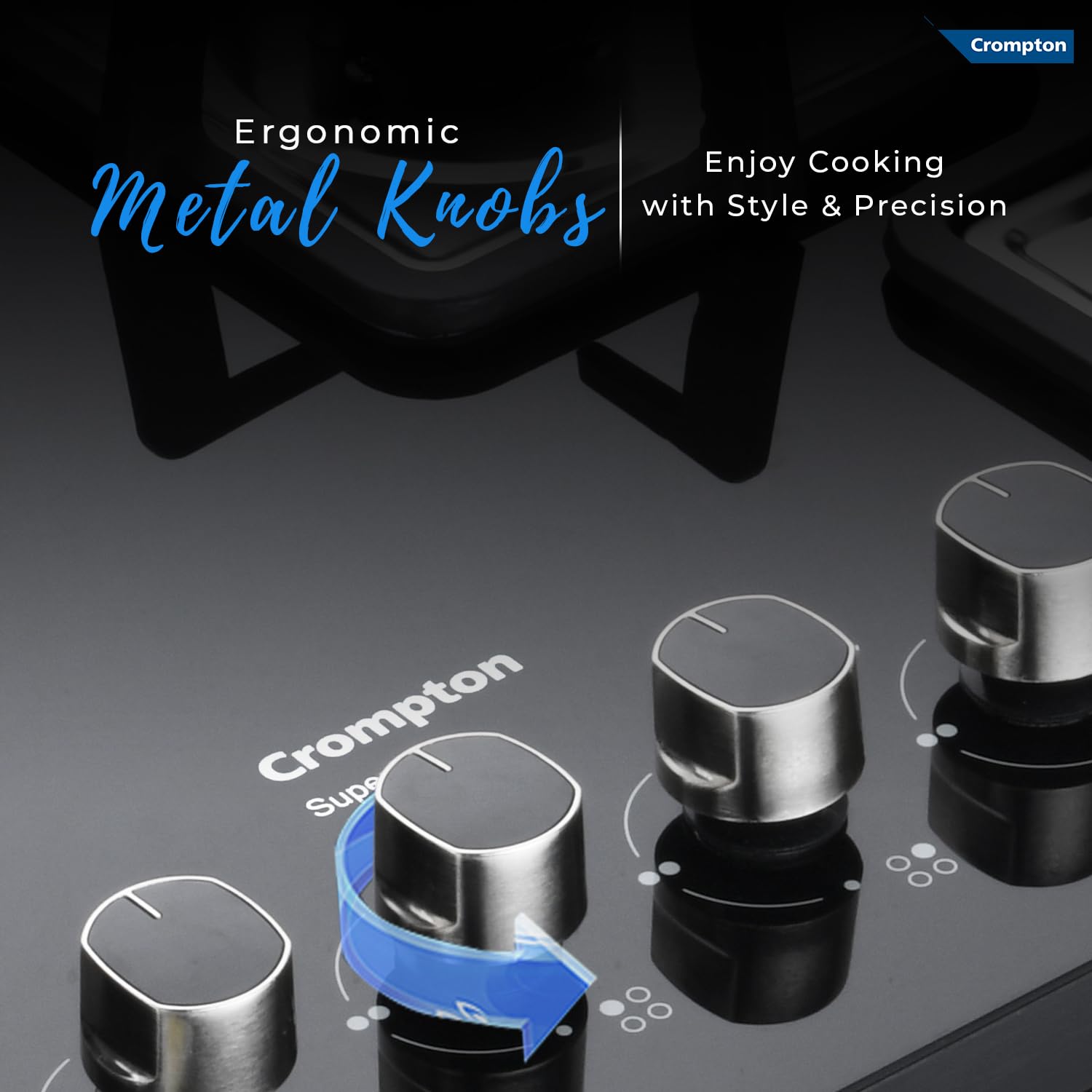 Crompton Superslim Hb TAB Super Slim 78 cm 4Br MBLK Tablet Hob With Toughened Glass (Tempered Glass, 4 Burner, Midnight Black) 