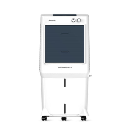Crompton Surebreeze Desert Air Cooler-95L; Auto Fill, 4-Way Air Deflection and High Density Honeycomb pads. 