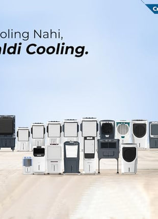 Crompton Surebreeze Desert Air Cooler-95L; Auto Fill, 4-Way Air Deflection and High Density Honeycomb pads. 