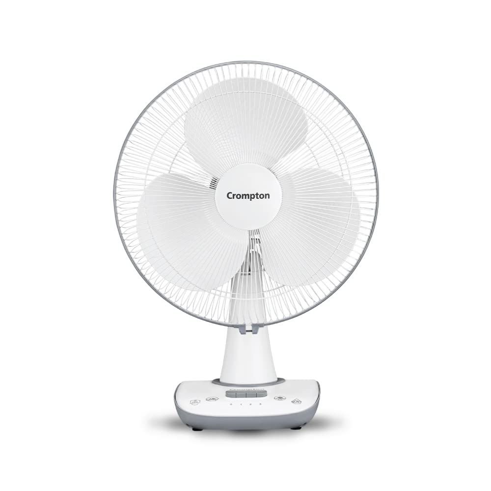 Crompton Wave Star 400MM High Speed Table Fan | High Air Delivery| Smooth Oscillation |2 Year Warranty | Cool Grey 