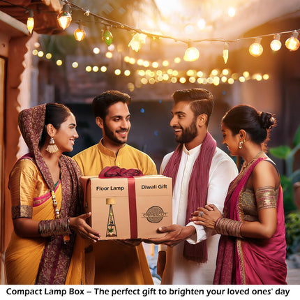 Crosscut Furniture Metal Floor Lamp with 3 Shelves (Brown Jute). LED Bulb Included. 