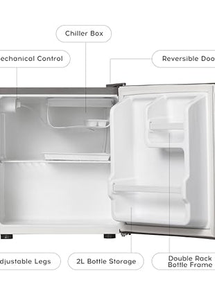 Cruise 45 L 2 Star Compact Minibar Refrigerator with Freezer Compartment - Direct Cool Technology (Single Door, Graphite Grey, CRDSVK-FZ1050G) 