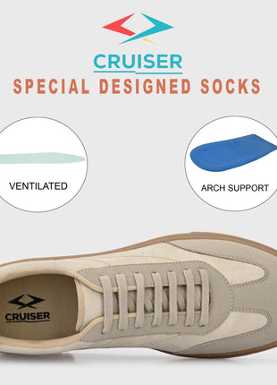 Cruiser Sneaker for Men | Lightweight & Comfortable | Stylish Lace-Up Casual Footwear with Cushioned Insole | Perfect for Versatile Outfits (2533) Grey 