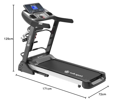 Cultsport Canoas 5.5HP Peak, Max Weight: 130 Kg, Auto Incline with Massager Motorized Treadmill for Home Gym Fitness & 1 Year Warranty 