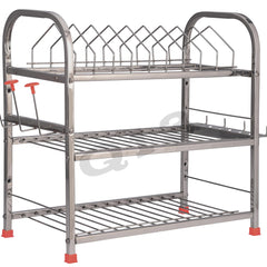 D. K 11 Stainless Steel Utensils Stand for Kitchen | Drying Rack | Dish Rack | bartan Stand for Sink wall mounted | Organizer | Modular Kitchen Storage Rack 