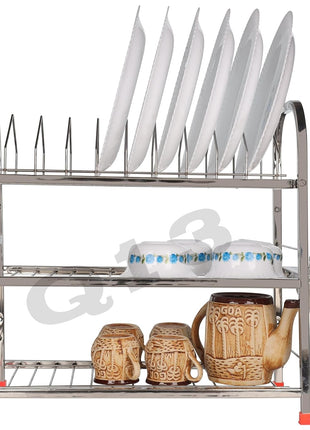 D. K 11 Stainless Steel Utensils Stand for Kitchen | Drying Rack | Dish Rack | bartan Stand for Sink wall mounted | Organizer | Modular Kitchen Storage Rack 