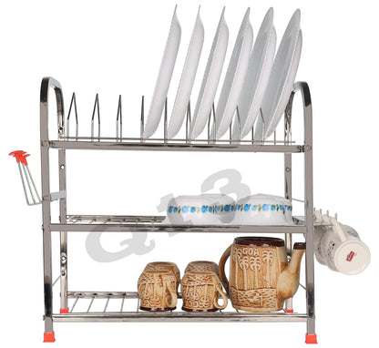 D. K 11 Stainless Steel Utensils Stand for Kitchen | Drying Rack | Dish Rack | bartan Stand for Sink wall mounted | Organizer | Modular Kitchen Storage Rack 